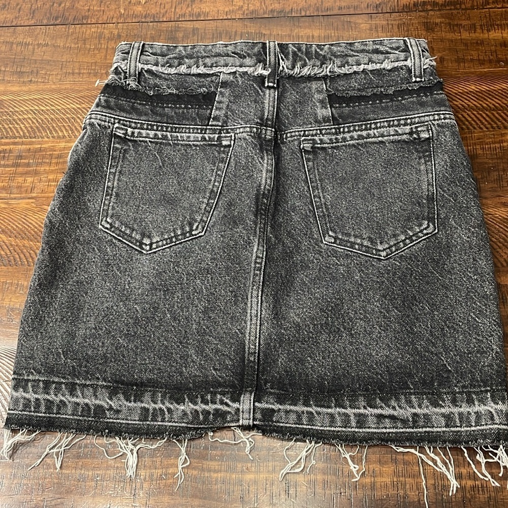 ZARA Distressed Mini Denim Skirt - Picture 5 of 12